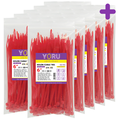 เคเบิ้ลไทร์ YORU รุ่น YR150-04CLR สีแดง 10 แพ็ค