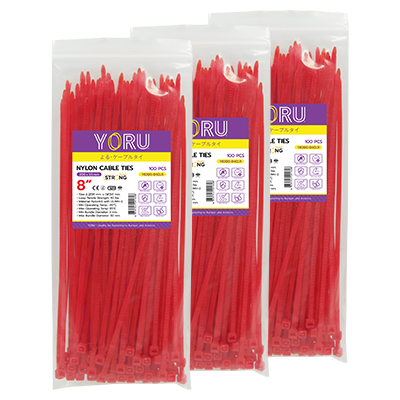 เคเบิ้ลไทร์ YORU รุ่น YR200-04CLR สีแดง 3 แพ็ค