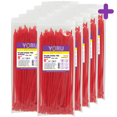 เคเบิ้ลไทร์ YORU รุ่น YR200-04CLR สีแดง 10 แพ็ค